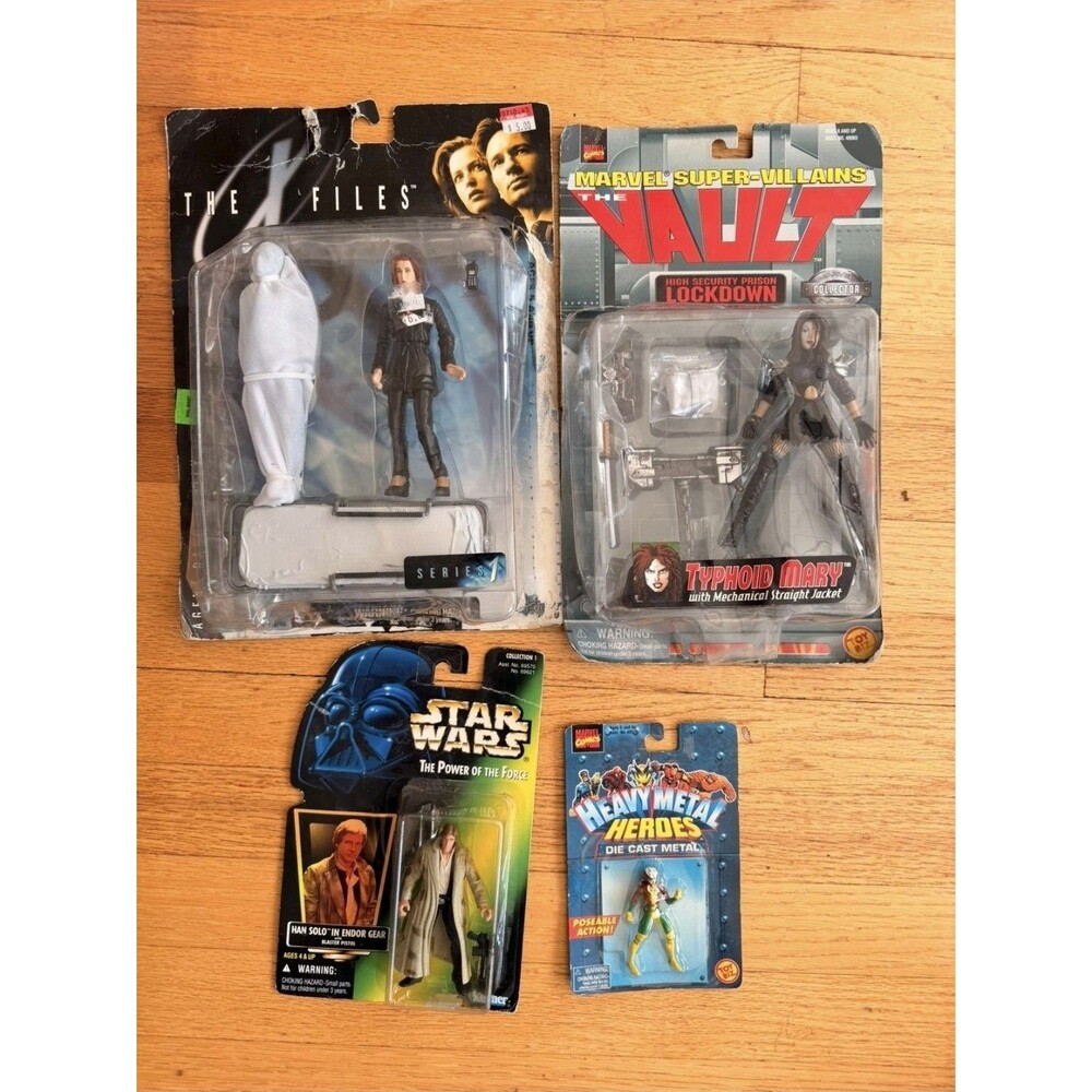 Vtg Action Figures Lot 90s Star Wars Marvel X-Files Typhoid Mary Rogue Scully